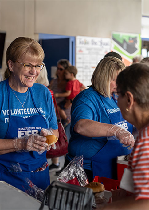 FSB employees servinv food at the Linn County Fair