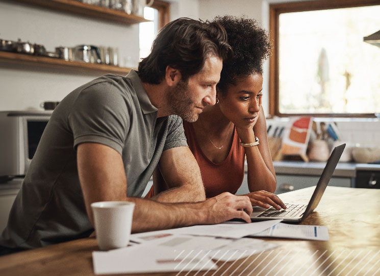 Couple exploring their options to access their home's equity