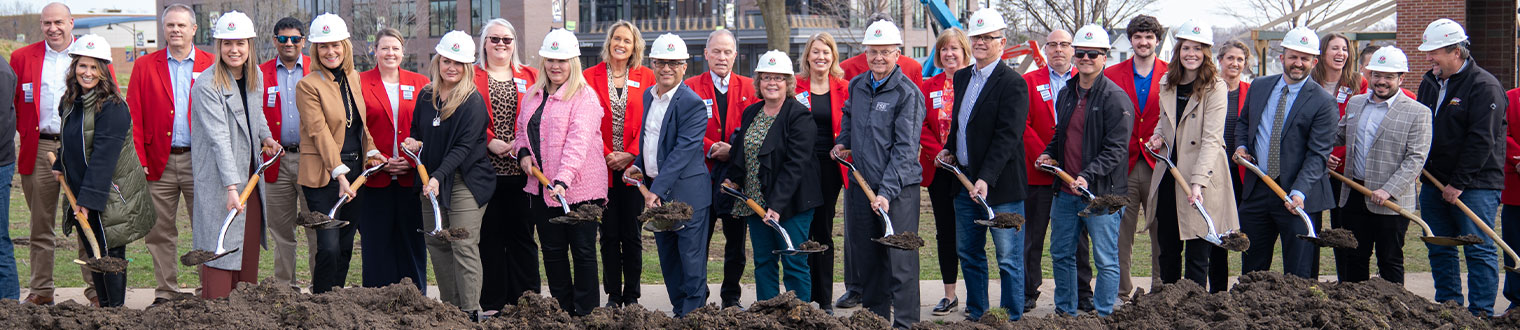 President, Gene Neighbor and others, at the Marion Plaza ground breaking